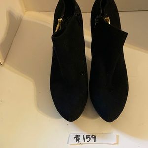 Marc Fisher black suede booties. Size 9 heel height 4.5 inches
